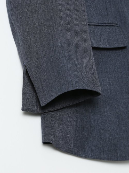 ストレッチ ウォッシャブル 1ボタン 7分袖 ジャケット 紺(セットアップ可能)