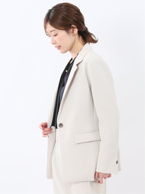 トリアセライク リラクシング 1ボタンジャケット ライトグレー(セットアップ可能)