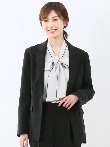 トリアセライク リラクシング 1ボタンジャケット 黒(セットアップ可能)