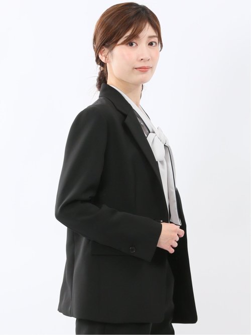 トリアセライク リラクシング 1ボタンジャケット 黒(セットアップ可能)