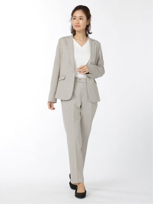 リネンライク テーパードパンツ ベージュ(セットアップ可能)