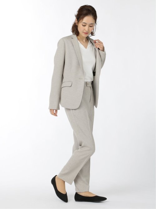 リネンライク テーパードパンツ ベージュ(セットアップ可能)