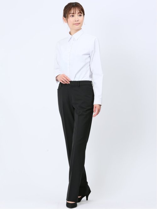 リクルート黒無地 ストレッチ ストレートパンツ(セットアップ