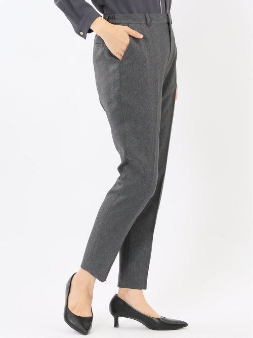 ストレッチウォッシャブル ウール調 テーパードパンツ グレー(セットアップ可能)