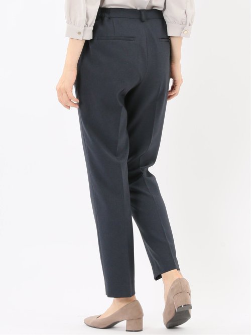 ストレッチウォッシャブル ウール調 テーパードパンツ 紺(セットアップ可能)