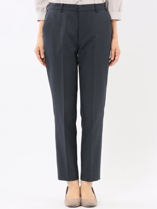 ストレッチウォッシャブル ウール調 テーパードパンツ 紺(セットアップ可能)