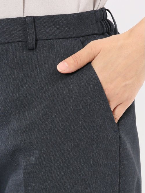 ストレッチウォッシャブル ウール調 テーパードパンツ 紺(セットアップ可能)