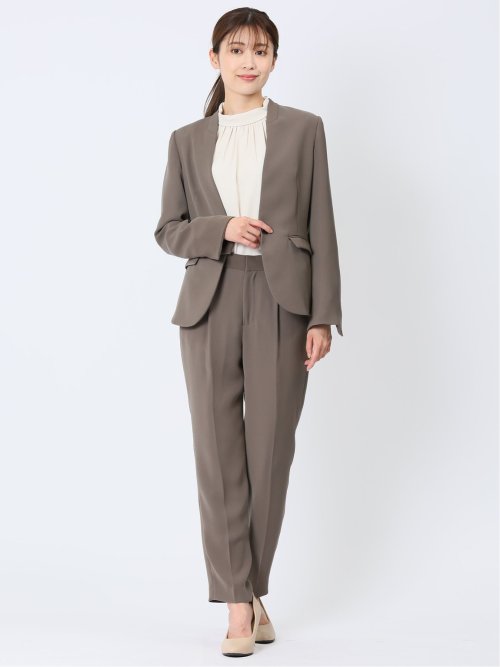 ダブルクロス テーパードパンツ 茶(セットアップ可能)