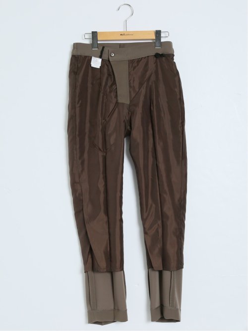 ダブルクロス テーパードパンツ 茶(セットアップ可能)