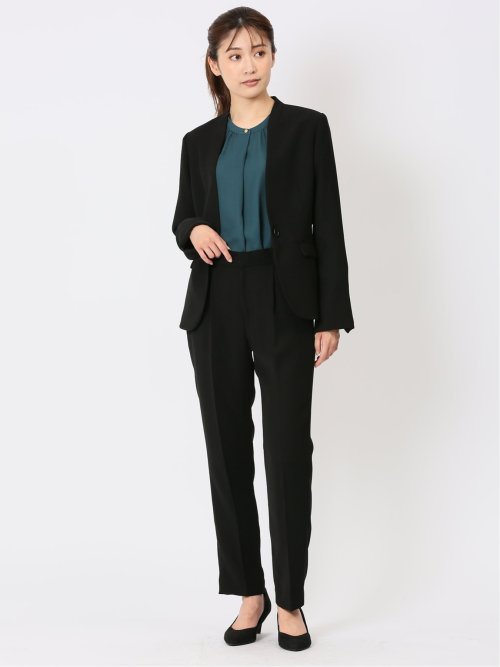 ダブルクロス テーパードパンツ 黒(セットアップ可能)