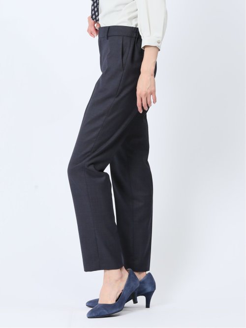 ウール混インディゴ調 テーパードパンツ(セットアップ可能)