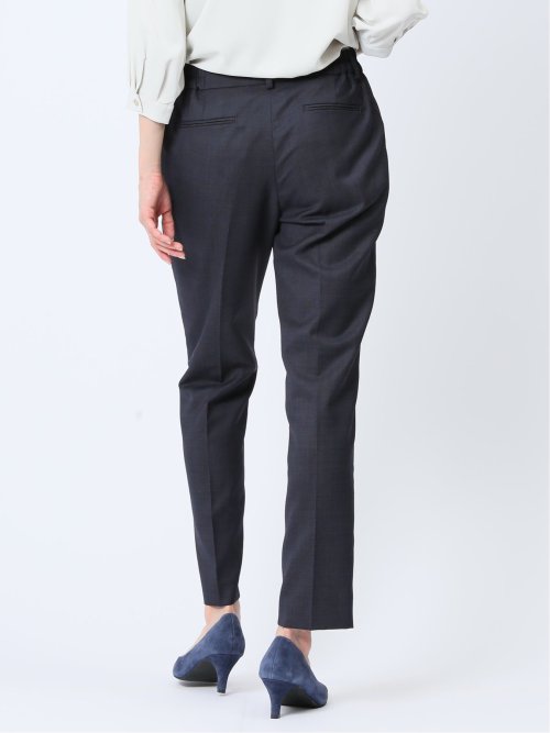 ウール混インディゴ調 テーパードパンツ(セットアップ可能)