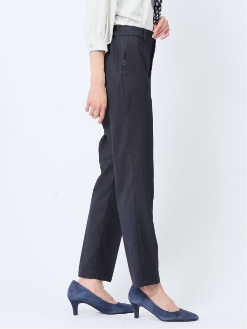 ウール混インディゴ調 テーパードパンツ(セットアップ可能)