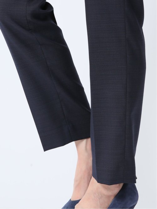 ウール混組織柄 テーパードパンツ(セットアップ可能)