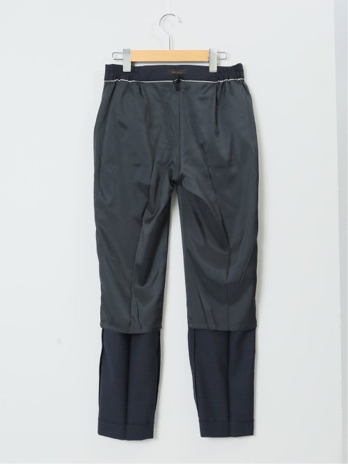 ウール混組織柄 テーパードパンツ(セットアップ可能)