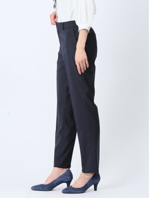 ウール混組織柄 テーパードパンツ(セットアップ可能)