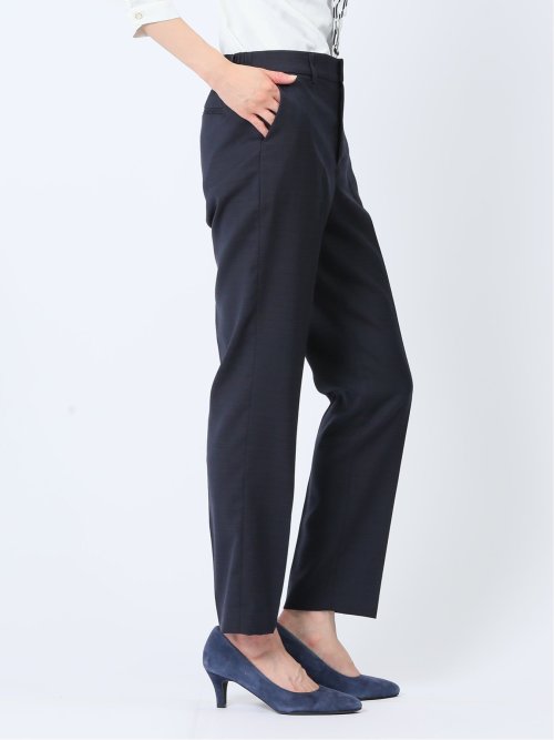 ウール混組織柄 テーパードパンツ(セットアップ可能)