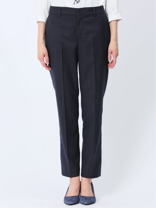 ウール混組織柄 テーパードパンツ(セットアップ可能)