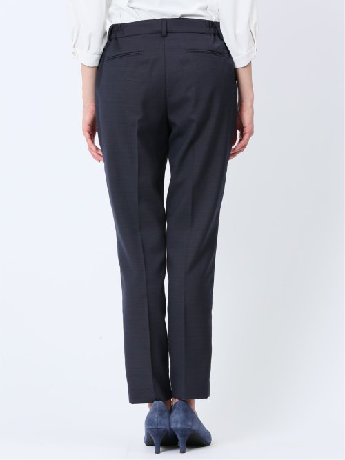 ウール混組織柄 テーパードパンツ(セットアップ可能)