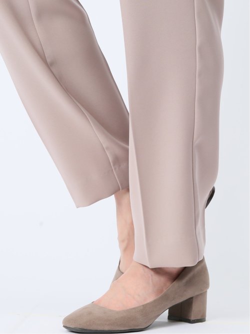 ストレッチウォッシャブル テーパードパンツ 茶(セットアップ可能)