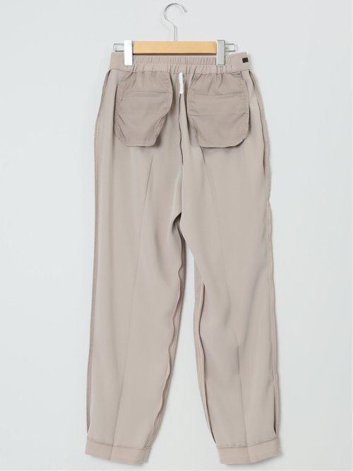 ストレッチウォッシャブル テーパードパンツ 茶(セットアップ可能)