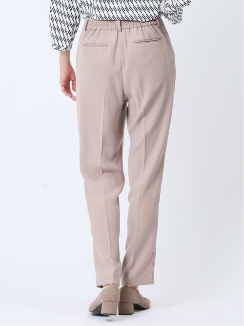 ストレッチウォッシャブル テーパードパンツ 茶(セットアップ可能)