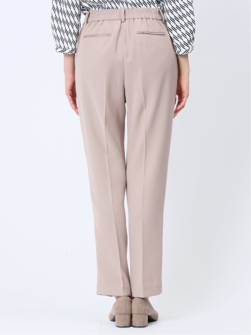 ストレッチウォッシャブル テーパードパンツ 茶(セットアップ可能)