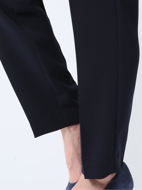 ストレッチウォッシャブル テーパードパンツ 紺(セットアップ可能)