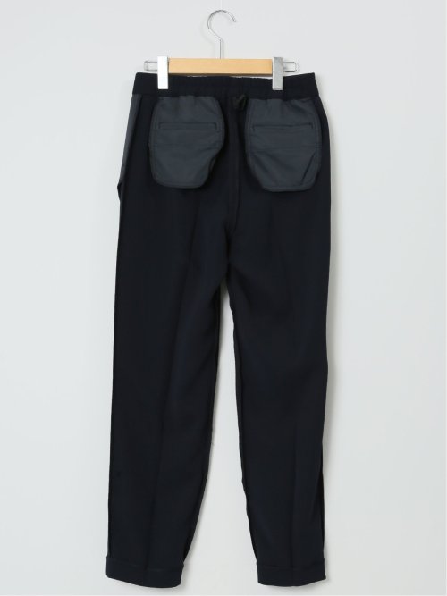 ストレッチウォッシャブル テーパードパンツ 紺(セットアップ可能)