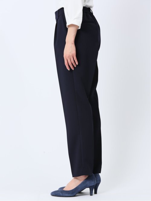 ストレッチウォッシャブル テーパードパンツ 紺(セットアップ可能)