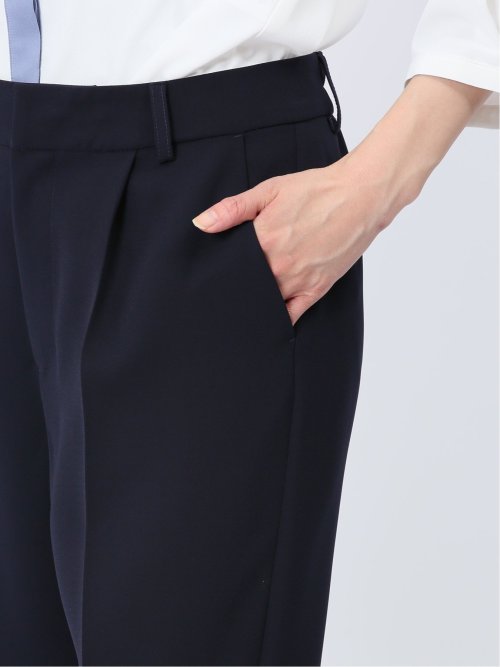 ストレッチウォッシャブル テーパードパンツ 紺(セットアップ可能)