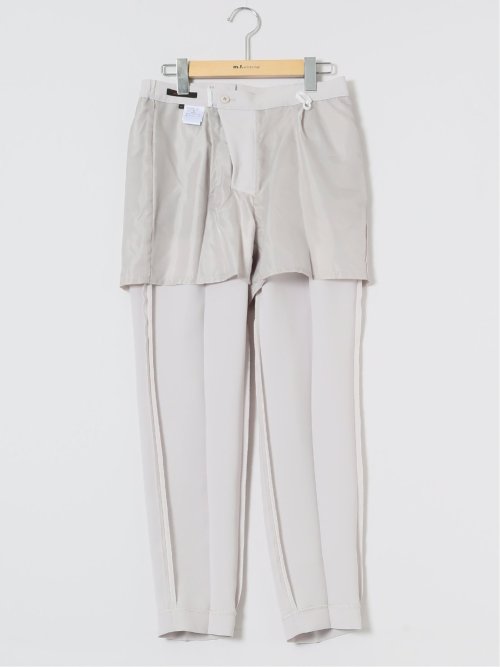 ストレッチウォッシャブル テーパードパンツ ライトグレー(セットアップ可能)