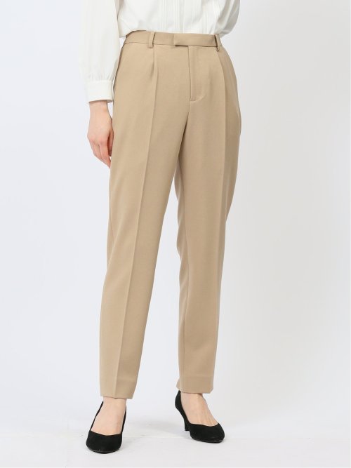 ストレッチウォッシャブル テーパードパンツ キャメル