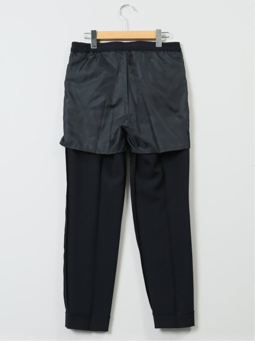 ストレッチウォッシャブル テーパードパンツ 紺(セットアップ可能)