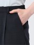 麻調合繊 テーパードパンツ 紺(セットアップ可能)