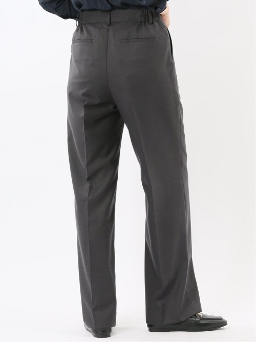 ウォッシャブル クリアツイル タックワイドパンツ グレー(セットアップ可能)