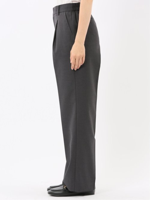 ウォッシャブル クリアツイル タックワイドパンツ グレー(セットアップ可能)