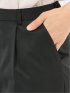 ストレッチウォッシャブル ウール混 タックテーパードパンツ チェック黒(セットアップ可能)