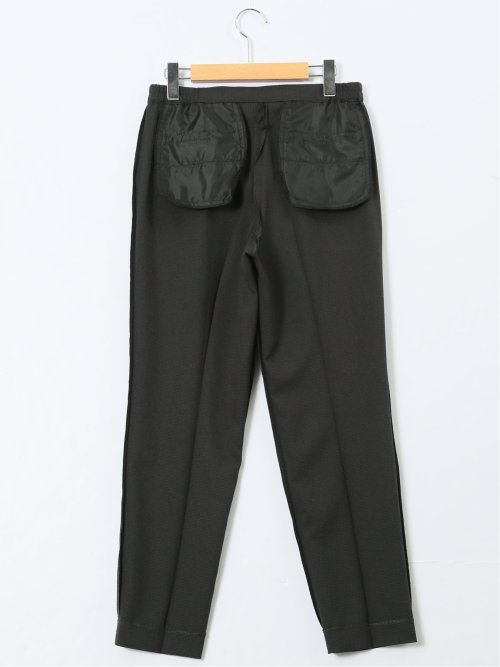 ストレッチウォッシャブル ウール調 タックテーパードパンツ 千鳥グレー(セットアップ可能)