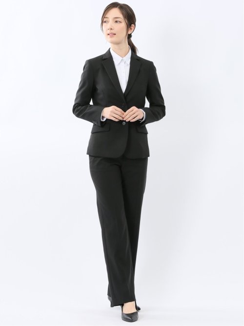 クリアエフェクト 黒無地 ストレートパンツ(セットアップ可能)