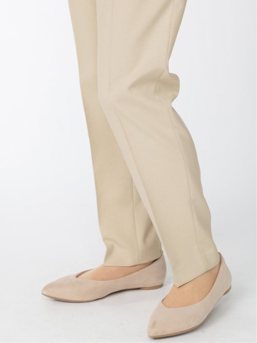 綿麻ライク テーパードパンツ ベージュ(セットアップ可能)