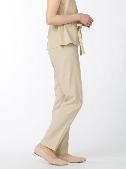 綿麻ライク テーパードパンツ ベージュ(セットアップ可能)