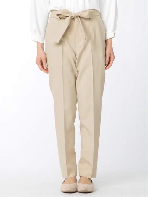 綿麻ライク テーパードパンツ ベージュ(セットアップ可能)(S 33