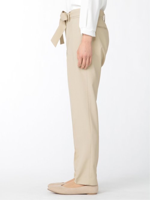 綿麻ライク テーパードパンツ ベージュ(セットアップ可能)(S 33