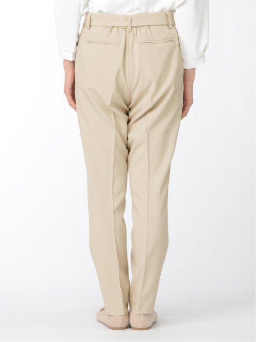 綿麻ライク テーパードパンツ ベージュ(セットアップ可能)