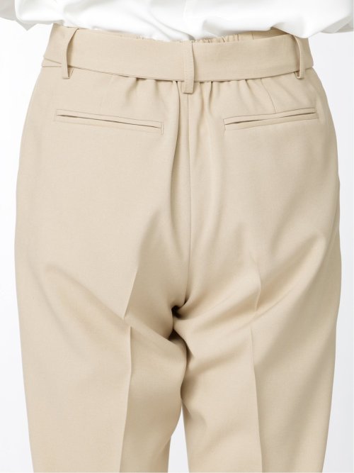 綿麻ライク テーパードパンツ ベージュ(セットアップ可能)(S 33