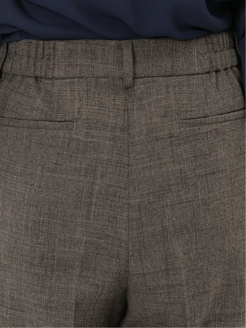 ストレッチウォッシャブル シャーク タックテーパードパンツ こげ茶(セットアップ可能)