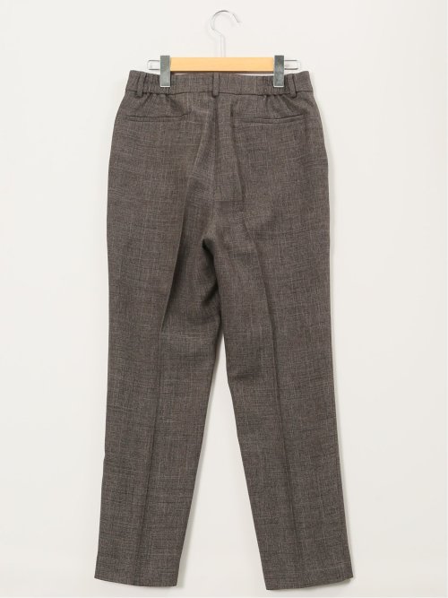 ストレッチウォッシャブル シャーク タックテーパードパンツ こげ茶(セットアップ可能)