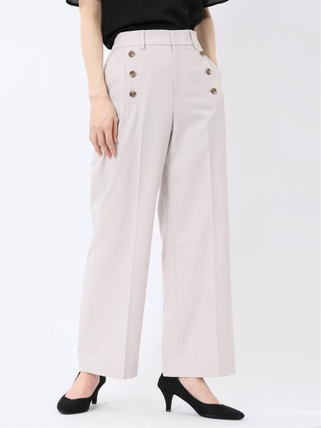 ストレッチウォッシャブル オックス ストレートパンツ グレー(セットアップ可能)