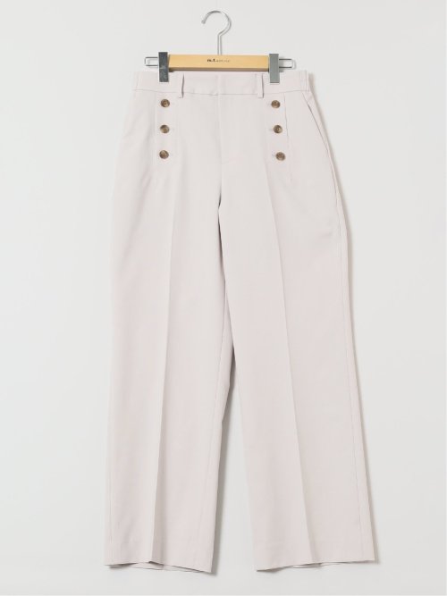 ストレッチウォッシャブル オックス ストレートパンツ グレー(セットアップ可能)